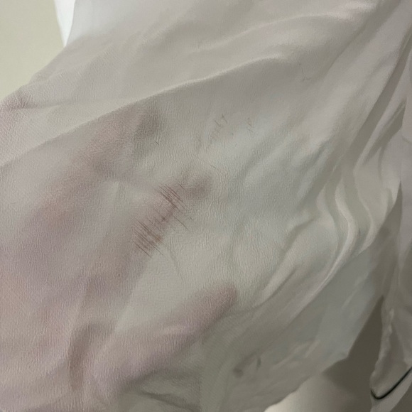 Zac Zac Posen White Button Down Shirt Black Piping - Picture 2 of 9